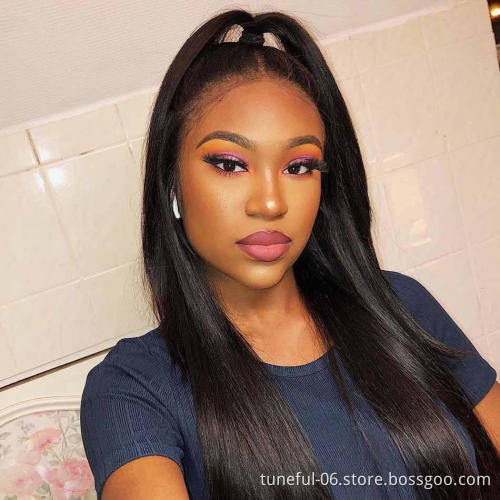 Tuneful 100T full lace human hair wigs wholesale price brazilian hair hot on selling straight body hd lace for black women